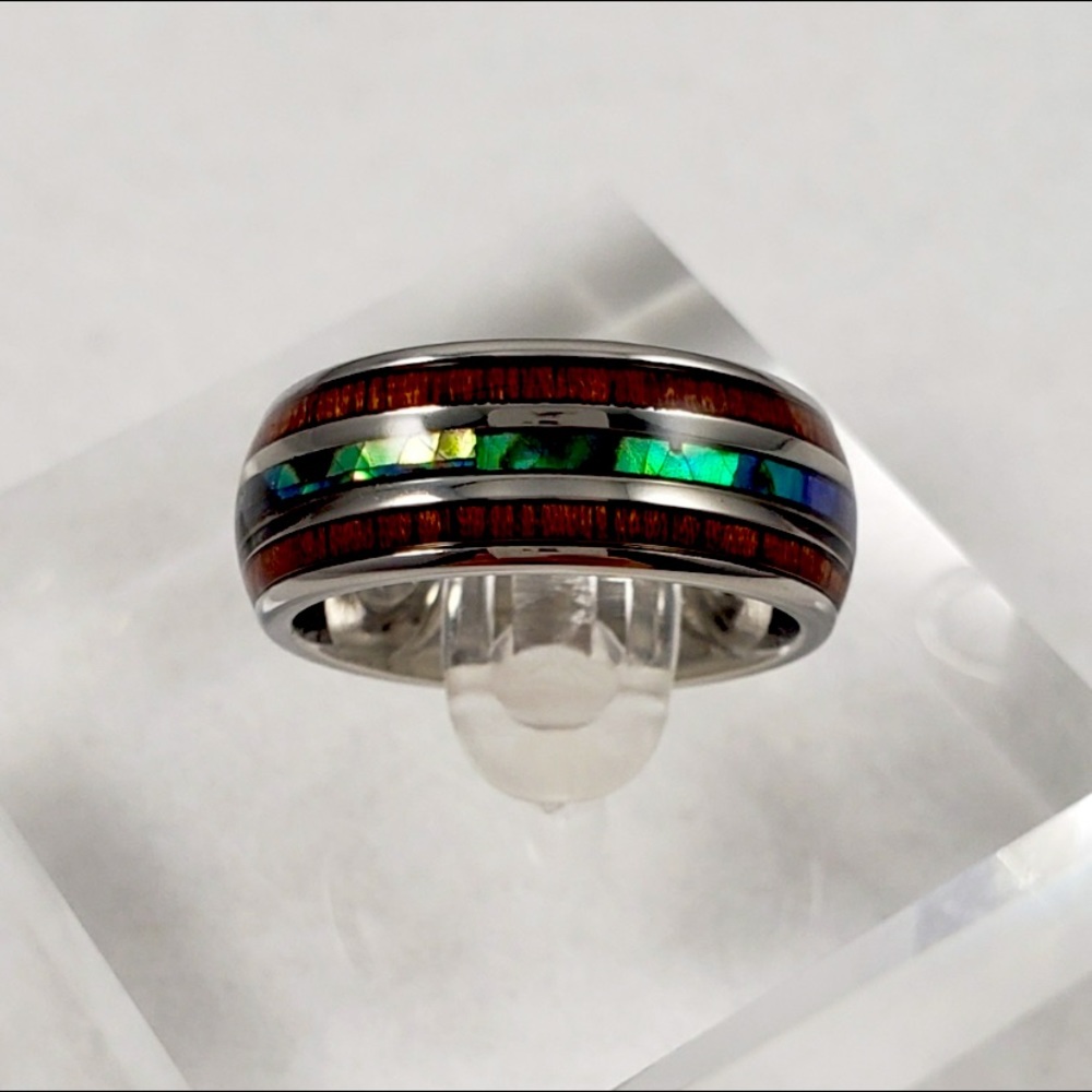Wood and Abalone Inlay Band